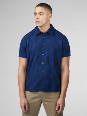 Ben Sherman B by Ben Sherman Indigo Check Skjorte Mørkeblå | RFUEO5271