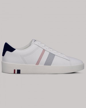 Ben Sherman Boxwell Sneakers Hvide Mørkeblå Rød | BQDGZ0579