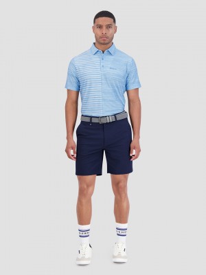 Ben Sherman Melange Stripes Color Block Tech Jersey Sports Fit Poloshirt Blå | BKAHZ0968