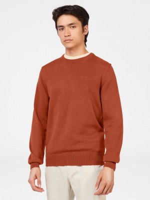 Ben Sherman Signature Crewneck Strikkevarer Orange | DWQJU3702