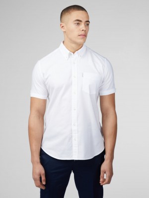 Ben Sherman Signature Short Sleeve Oxford Skjorte Hvide | RMIQV4572