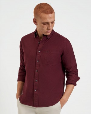 Ben Sherman Uniform Flannel Skjorte Bordeaux Mørkeblå Beige | JVTQU3502