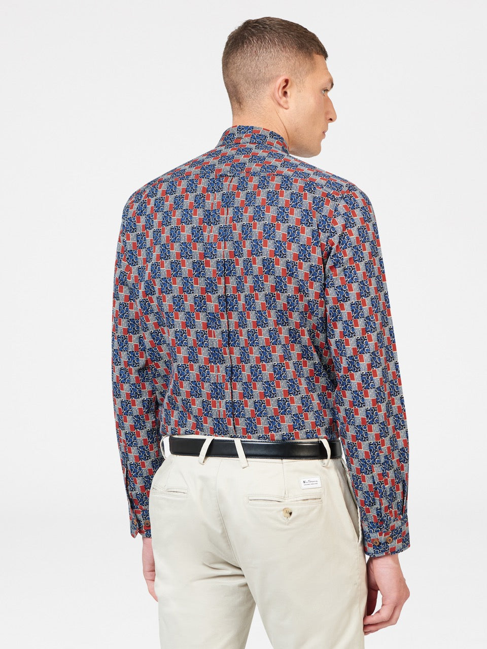 Ben Sherman 1950s Checkerboard Skjorte Indigo | IEXMO0819