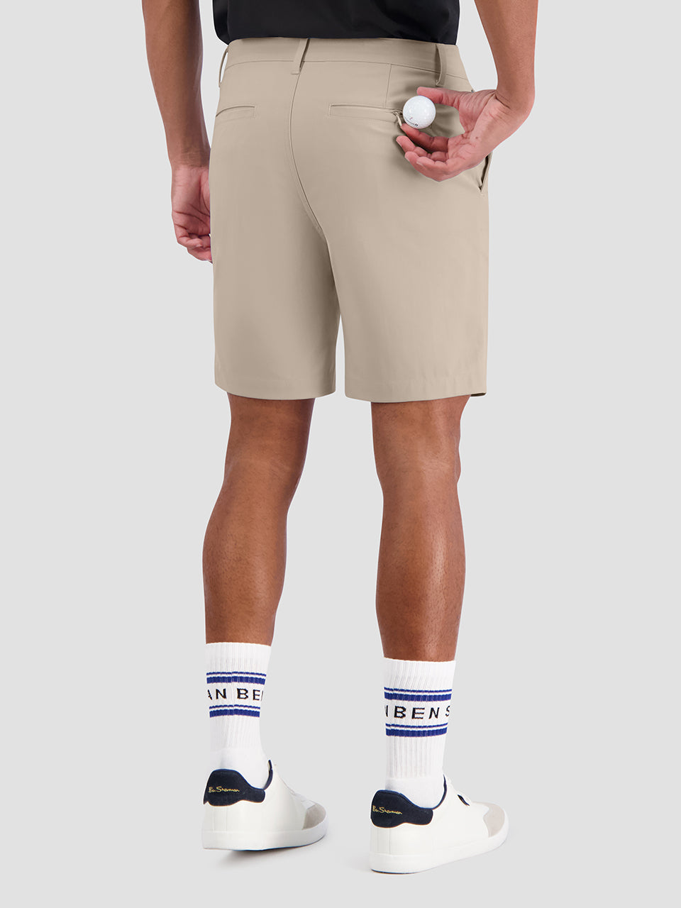 Ben Sherman 4Way Stretch Tech Shorts Khaki | MDJAK4309