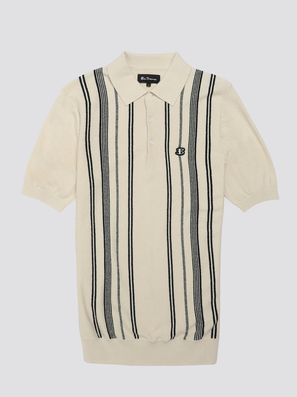 Ben Sherman B by Ben Sherman Crinkle Cotton Stripe Polo Strikkevarer Hvide | CFOGL2598