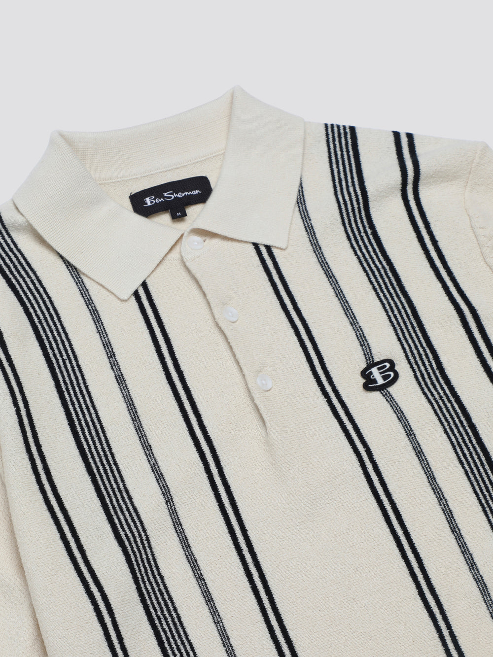 Ben Sherman B by Ben Sherman Crinkle Cotton Stripe Polo Strikkevarer Hvide | CFOGL2598