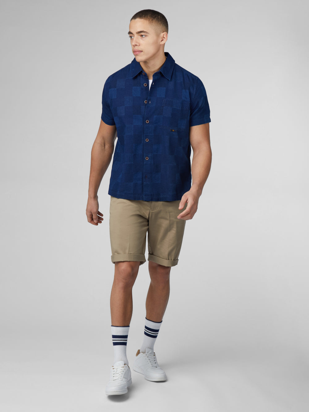 Ben Sherman B by Ben Sherman Indigo Check Skjorte Mørkeblå | RFUEO5271