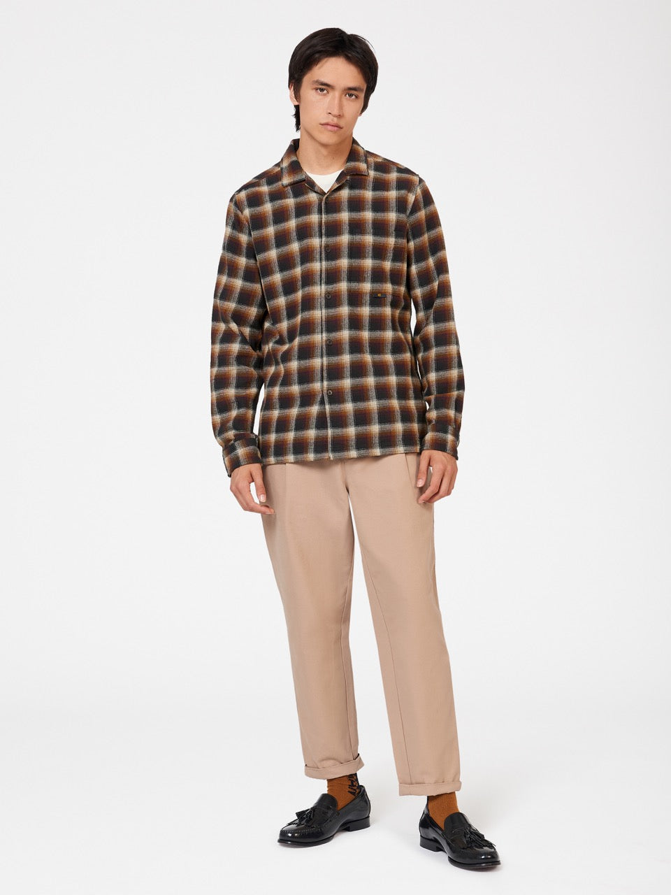 Ben Sherman B by Ben Sherman Ombre Check Skjorte Brune | AEMQJ6537