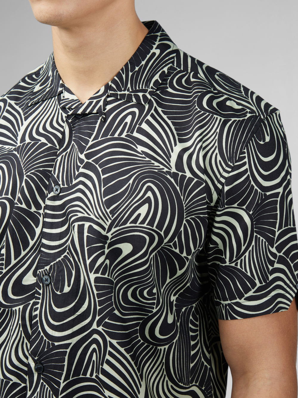 Ben Sherman B by Ben Sherman Psychedelic Swirl Print Skjorte Mintgrønne | BSPEL7258