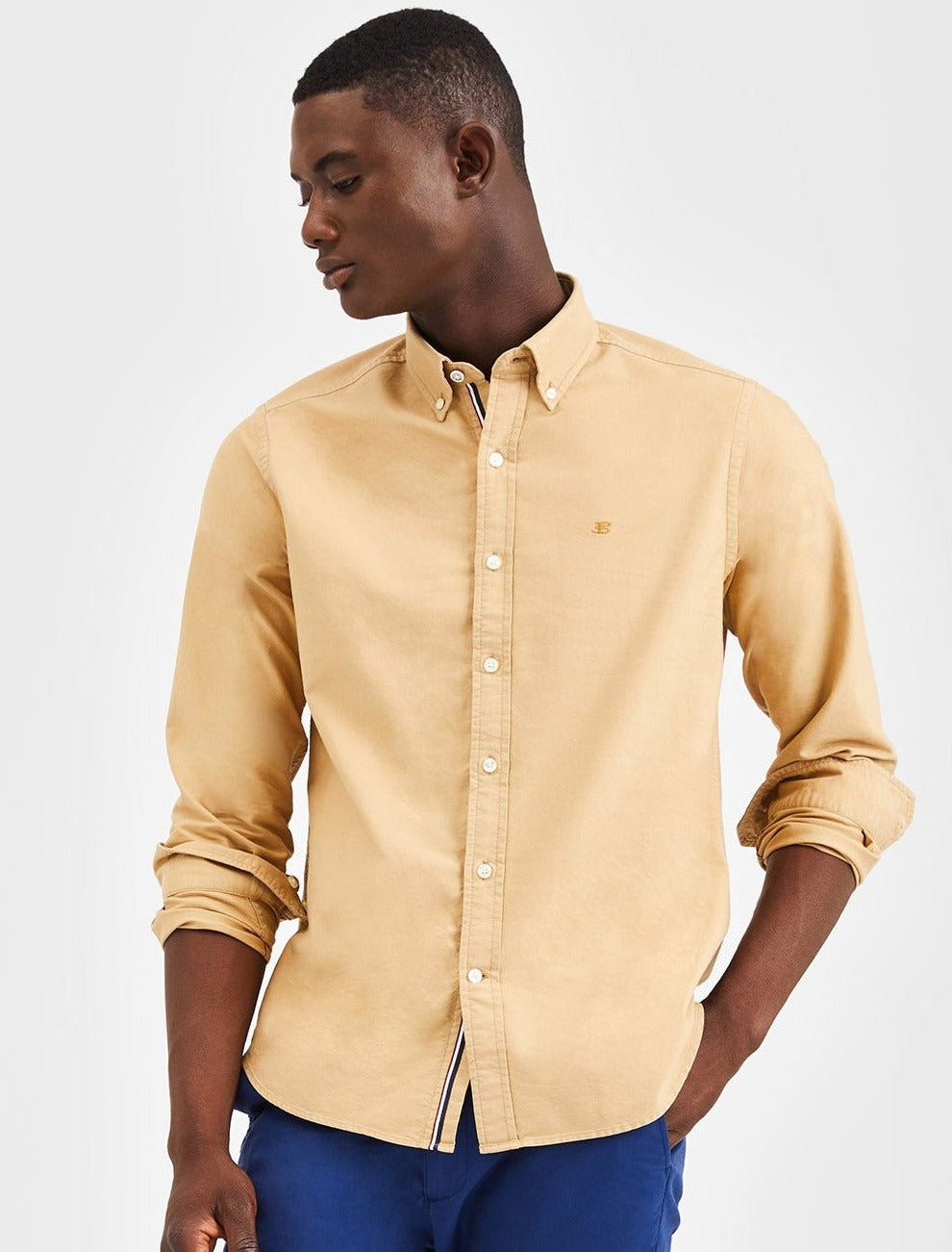 Ben Sherman Beatnik Oxford Garment Dye Skjorte Khaki | OJYSX4986