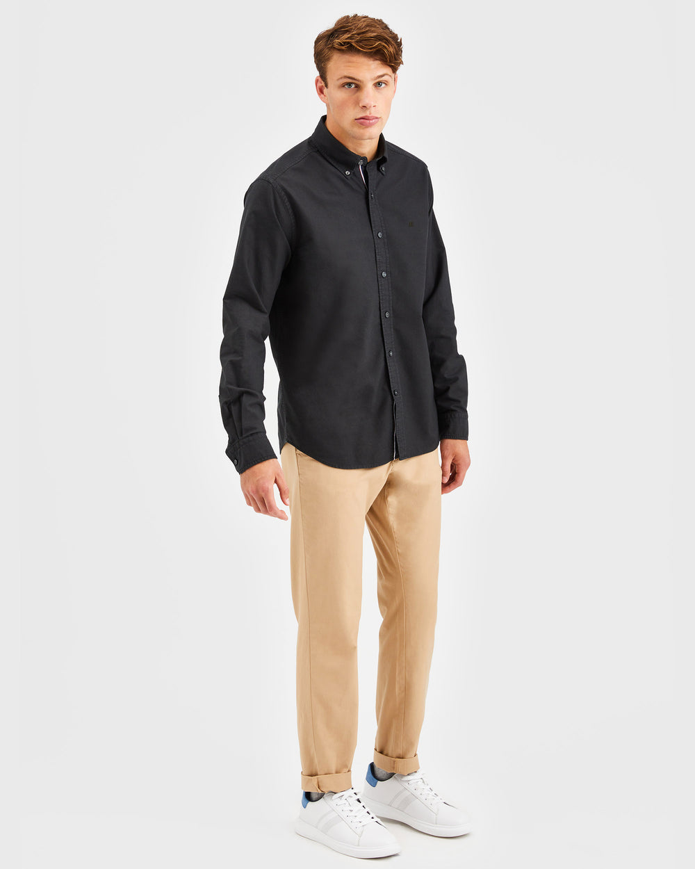 Ben Sherman Beatnik Oxford Garment Dye Skjorte Sort | GHASP3094