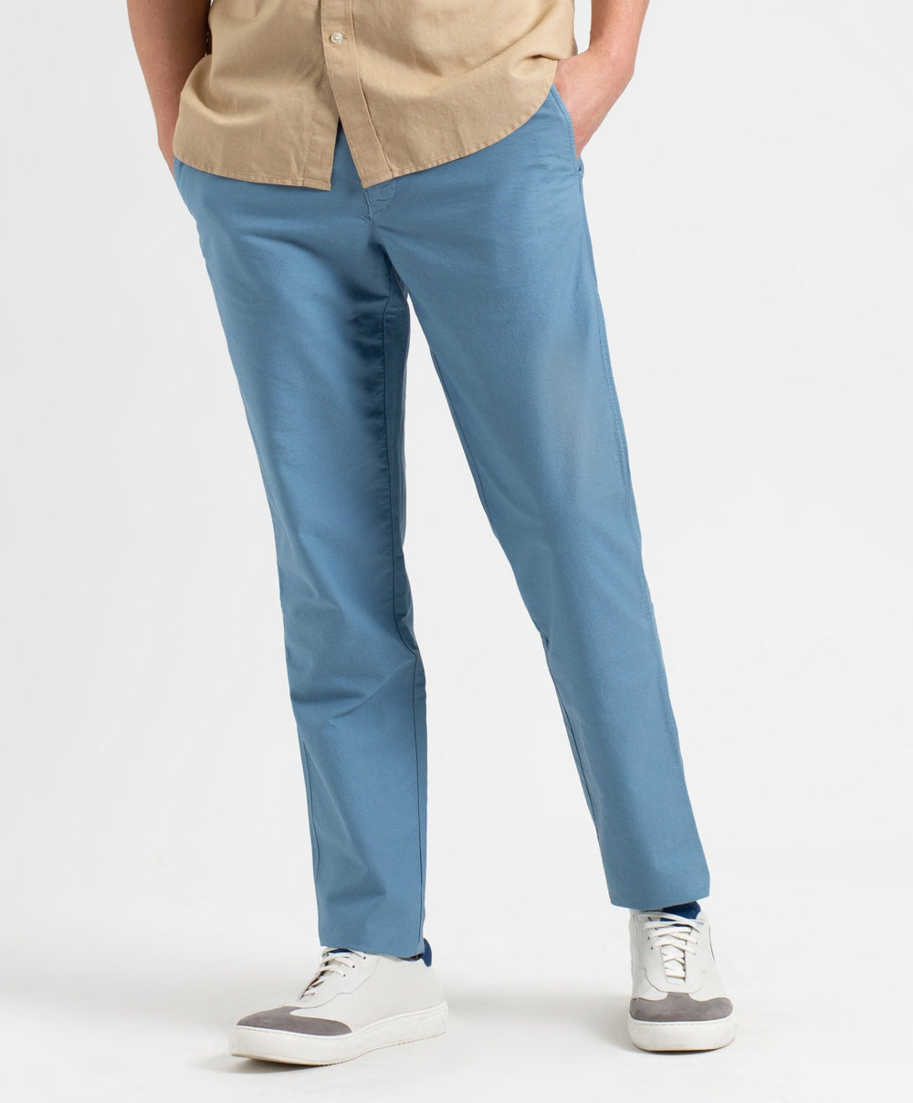 Ben Sherman Beatnik Oxford Slim Taper Garment Dye Chino Bukser Blå | SOFXJ7682