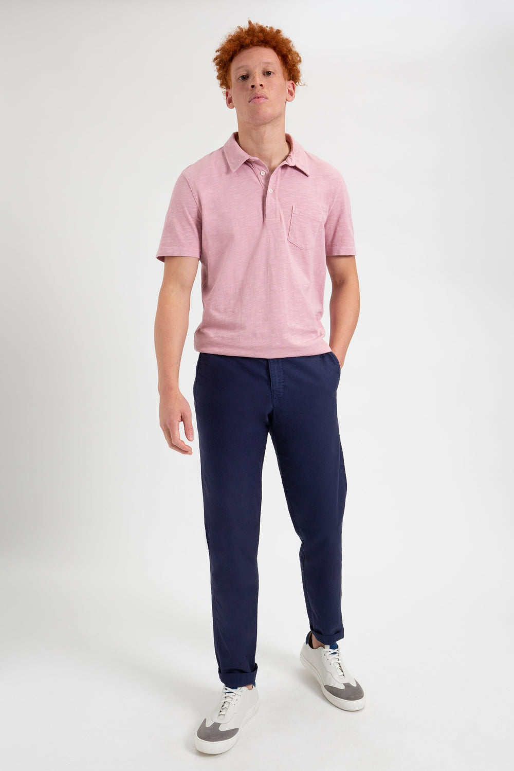 Ben Sherman Beatnik Oxford Slim Taper Garment Dye Chino Bukser Mørkeblå | PUFLM6290