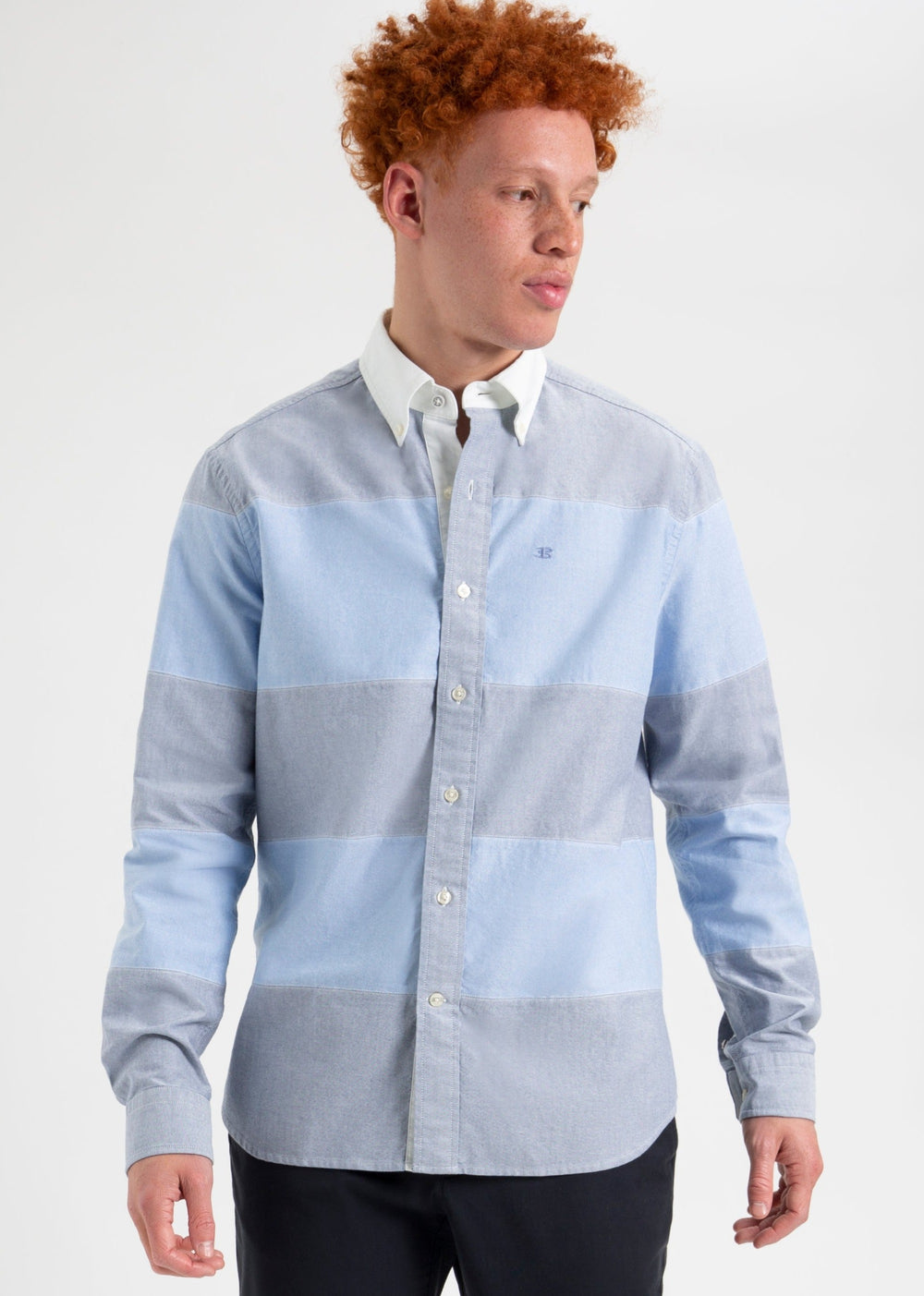 Ben Sherman Brighton Oxford Garment Dye Rugby Skjorte Blå | POUBM5410