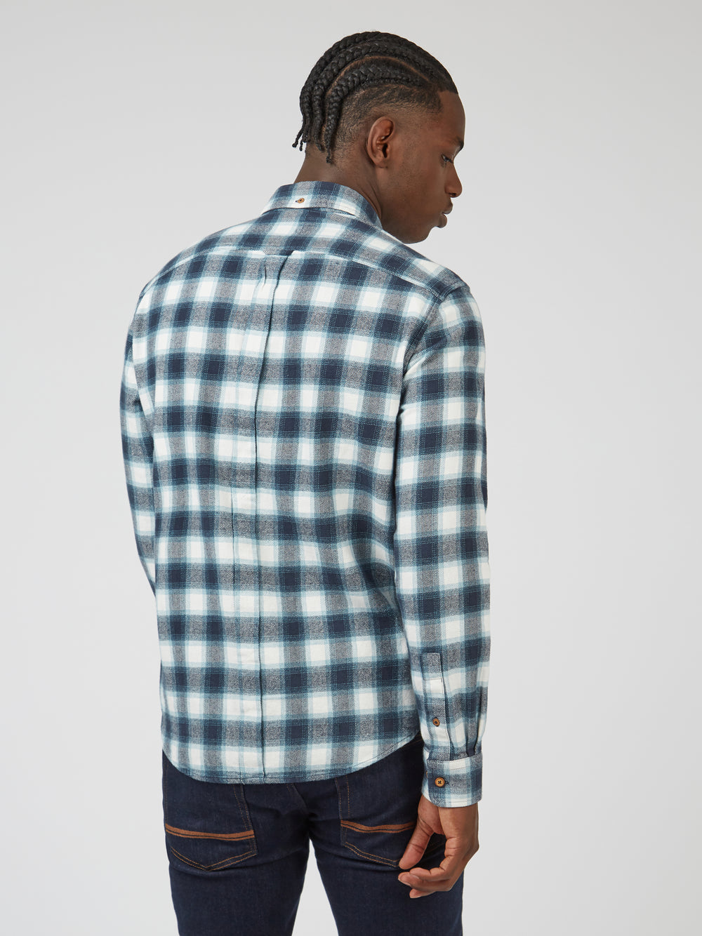 Ben Sherman Brushed Ombre Check Flannel Skjorte Grøn | CLZUW9316