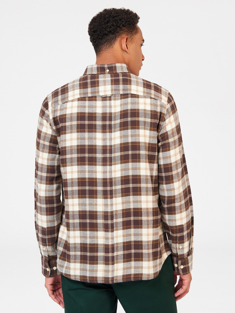 Ben Sherman Brushed Plain Check Skjorte Chokolade | REYKI0342