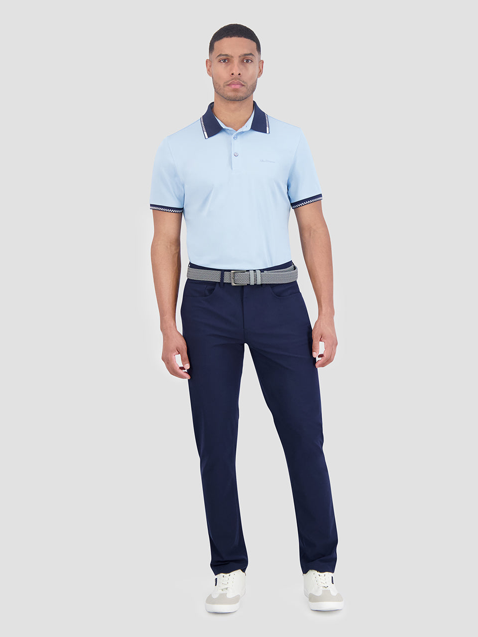 Ben Sherman Checker Rib Air Pique Sports Fit Poloshirt Blå | MQRCE2935