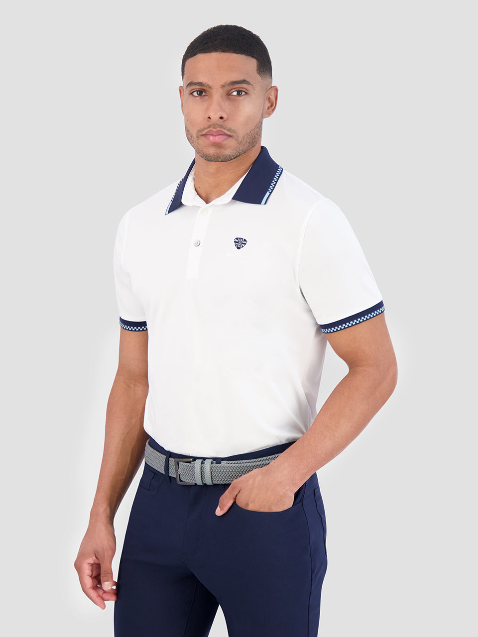 Ben Sherman Checker Rib Air Pique Sports Fit Poloshirt Hvide | TDLAX9425