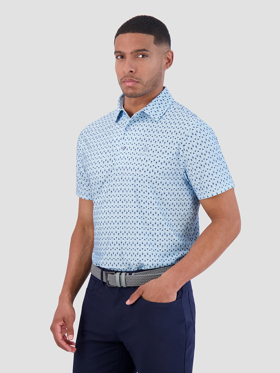 Ben Sherman Chequerboard Geo Poloshirt Blå | SBCPV2781