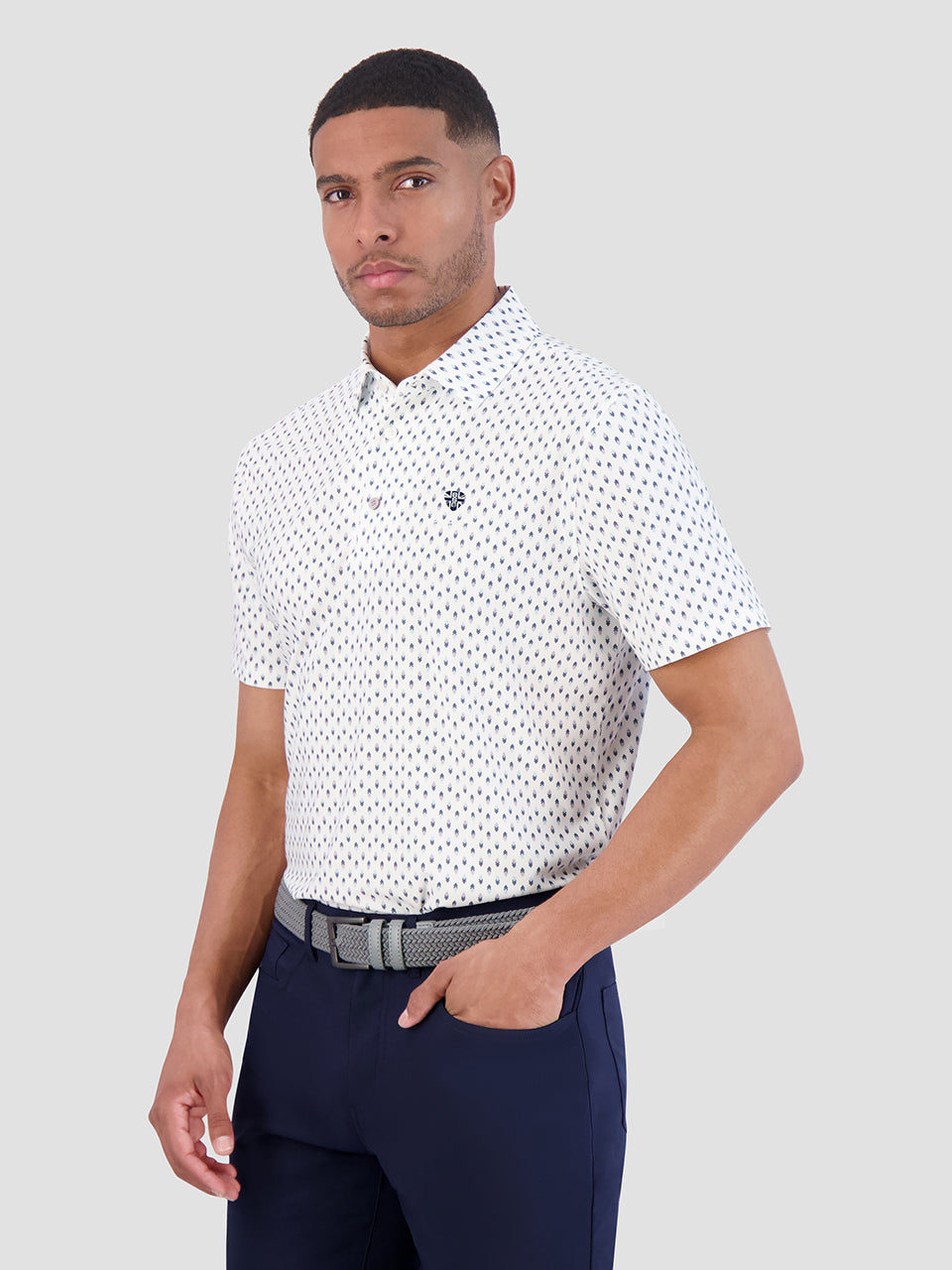 Ben Sherman Chequerboard Geo Poloshirt Hvide | UKPCY2417