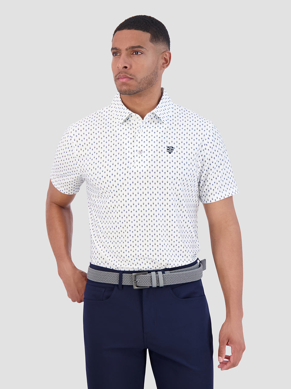 Ben Sherman Chequerboard Geo Poloshirt Hvide | UKPCY2417