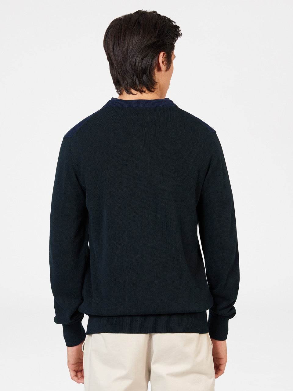 Ben Sherman Chest Stripe Crewneck Strikkevarer Sort | LXUKJ5083