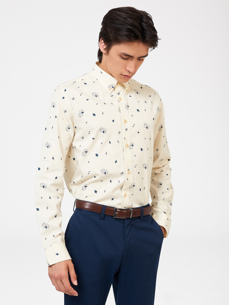 Ben Sherman Conversational Icon Skjorte Hvide | SKQHY0452