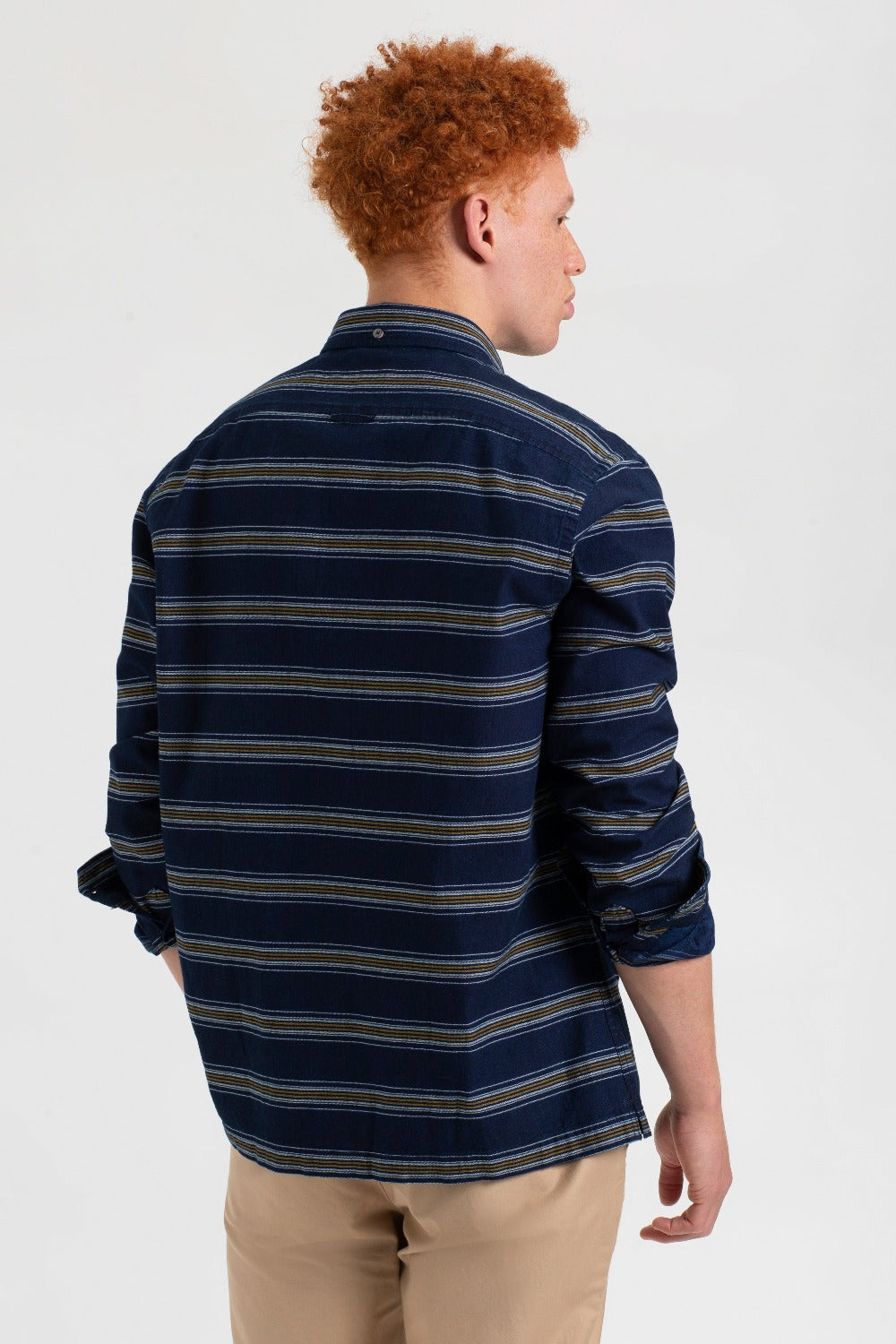 Ben Sherman Dalston Blues Long Sleeve Indigo Stripe Skjorte Indigo | PFBDV6214