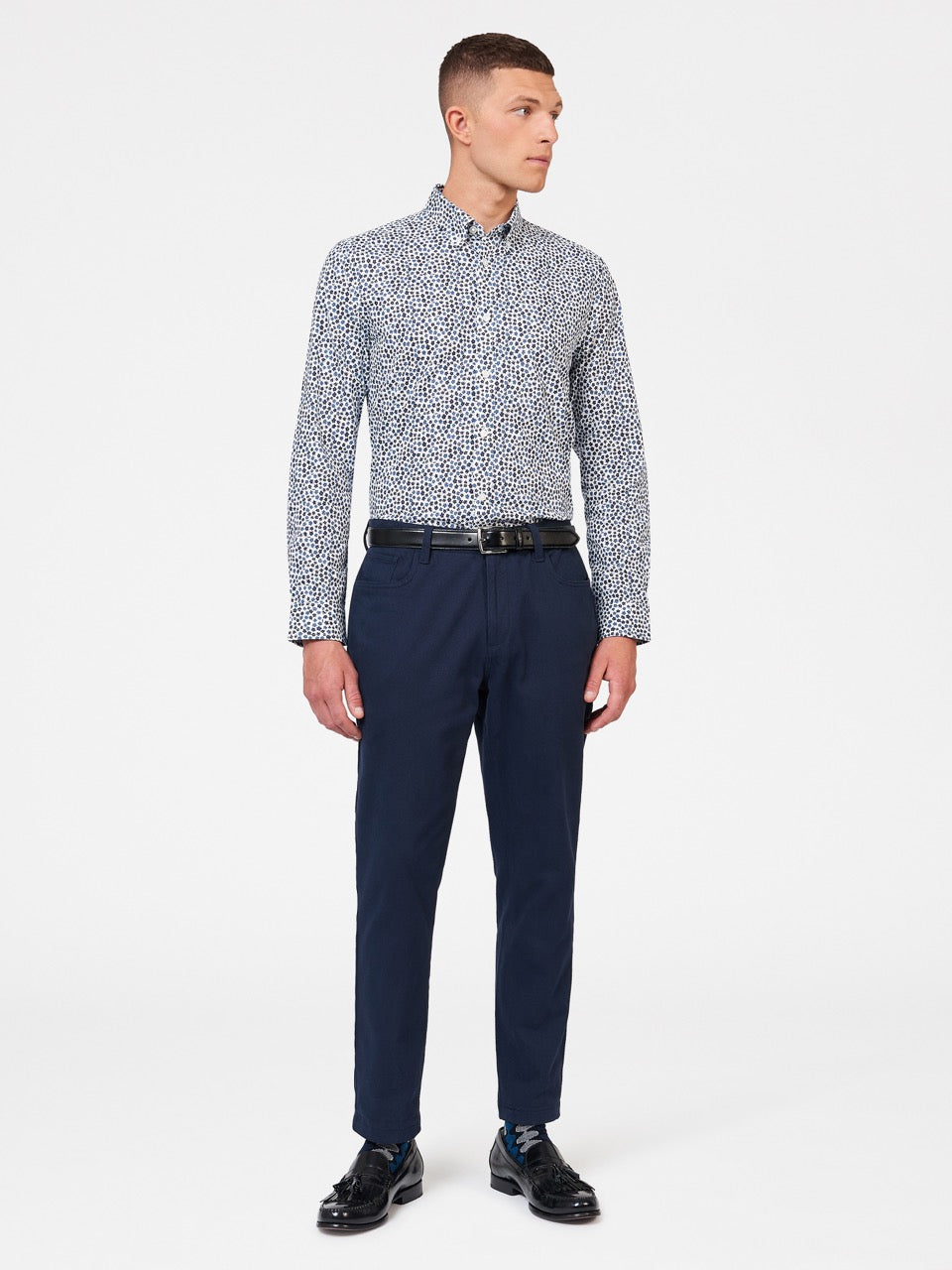 Ben Sherman Ditsy Floral Print Long Sleeve Skjorte Hvide | KTZBJ7036