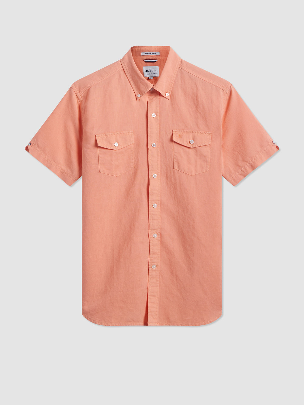 Ben Sherman Garment Dye Linen Skjorte Orange | DVAZL7136