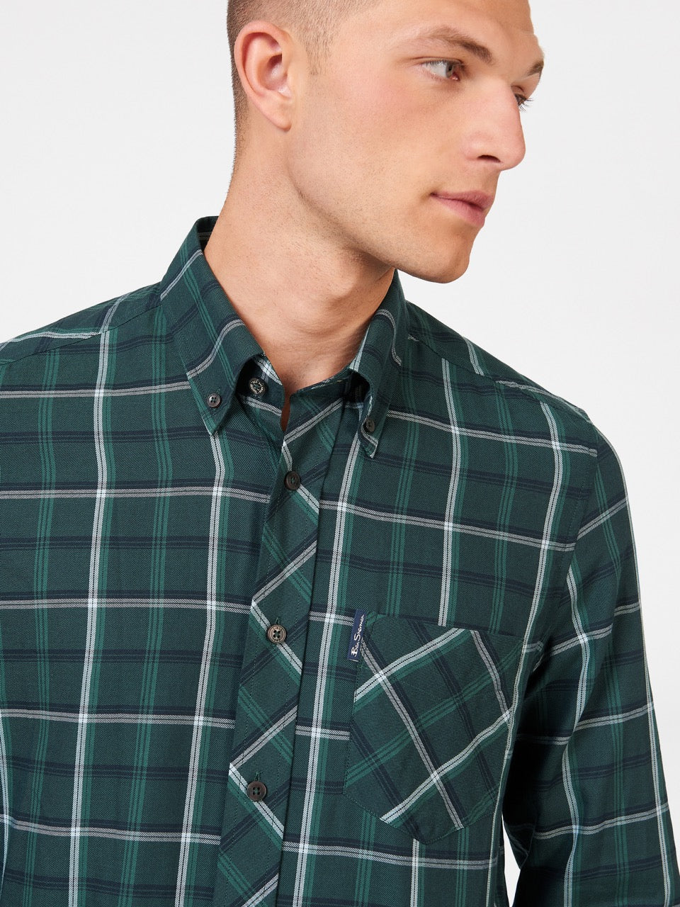 Ben Sherman Grid Check Skjorte Grøn | DKYNH0983