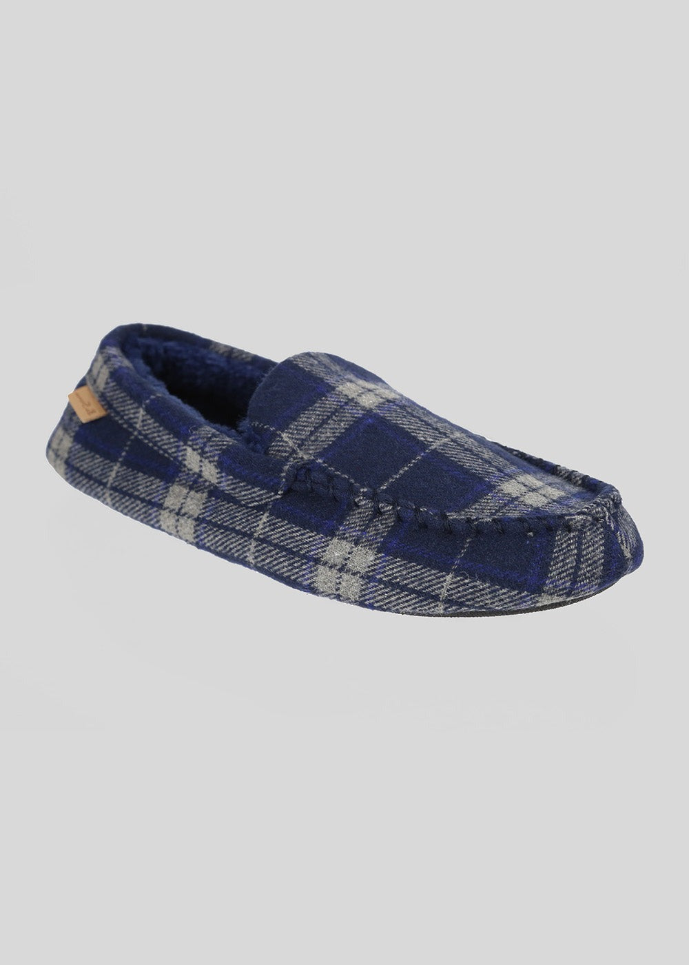 Ben Sherman Gritti Palace Check Moccasin Slipper Mørkeblå | AXKHV4069