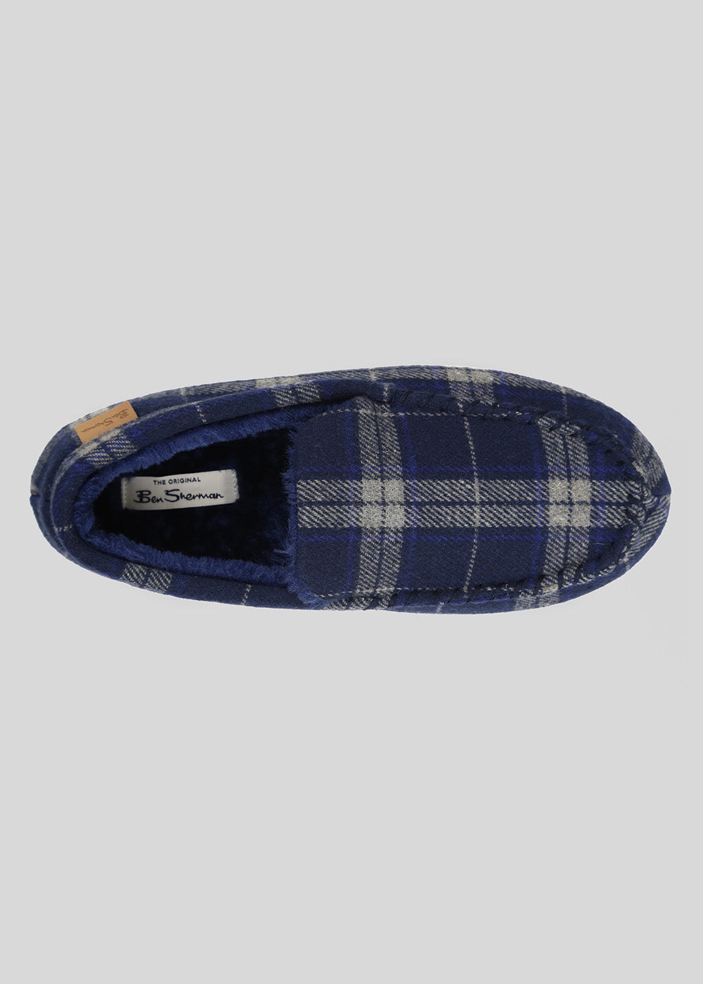 Ben Sherman Gritti Palace Check Moccasin Slipper Mørkeblå | AXKHV4069