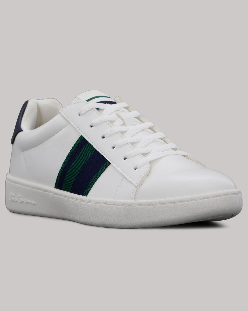 Ben Sherman Hampton Stripe Sneakers Hvide Mørkeblå Grøn | MKOFX0865