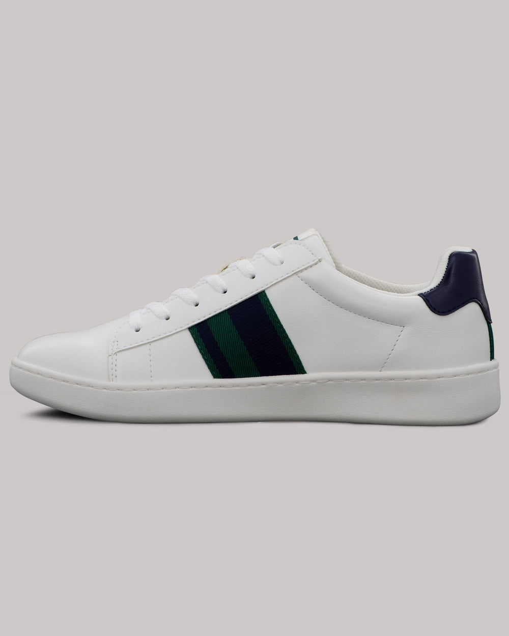 Ben Sherman Hampton Stripe Sneakers Hvide Mørkeblå Grøn | MKOFX0865