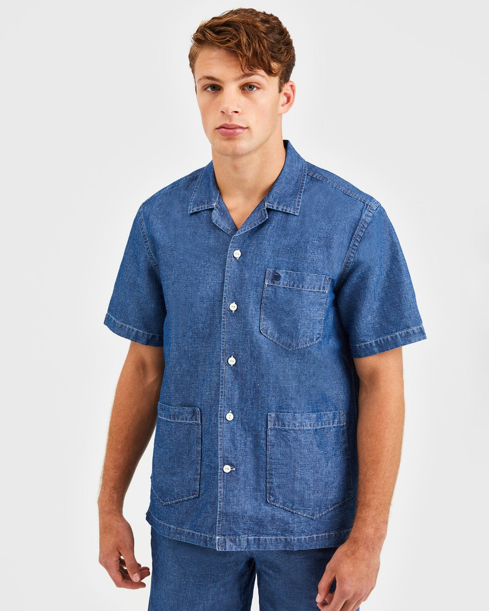 Ben Sherman Hastings Garment Dye Chambray Skjorte Indigo | AORDE1796