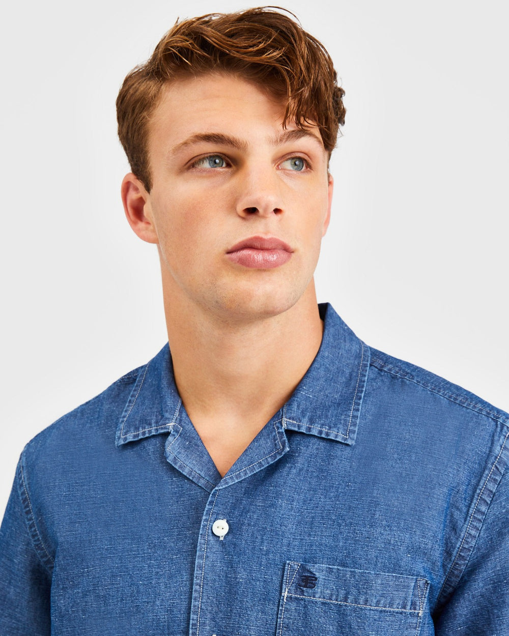 Ben Sherman Hastings Garment Dye Chambray Skjorte Indigo | AORDE1796