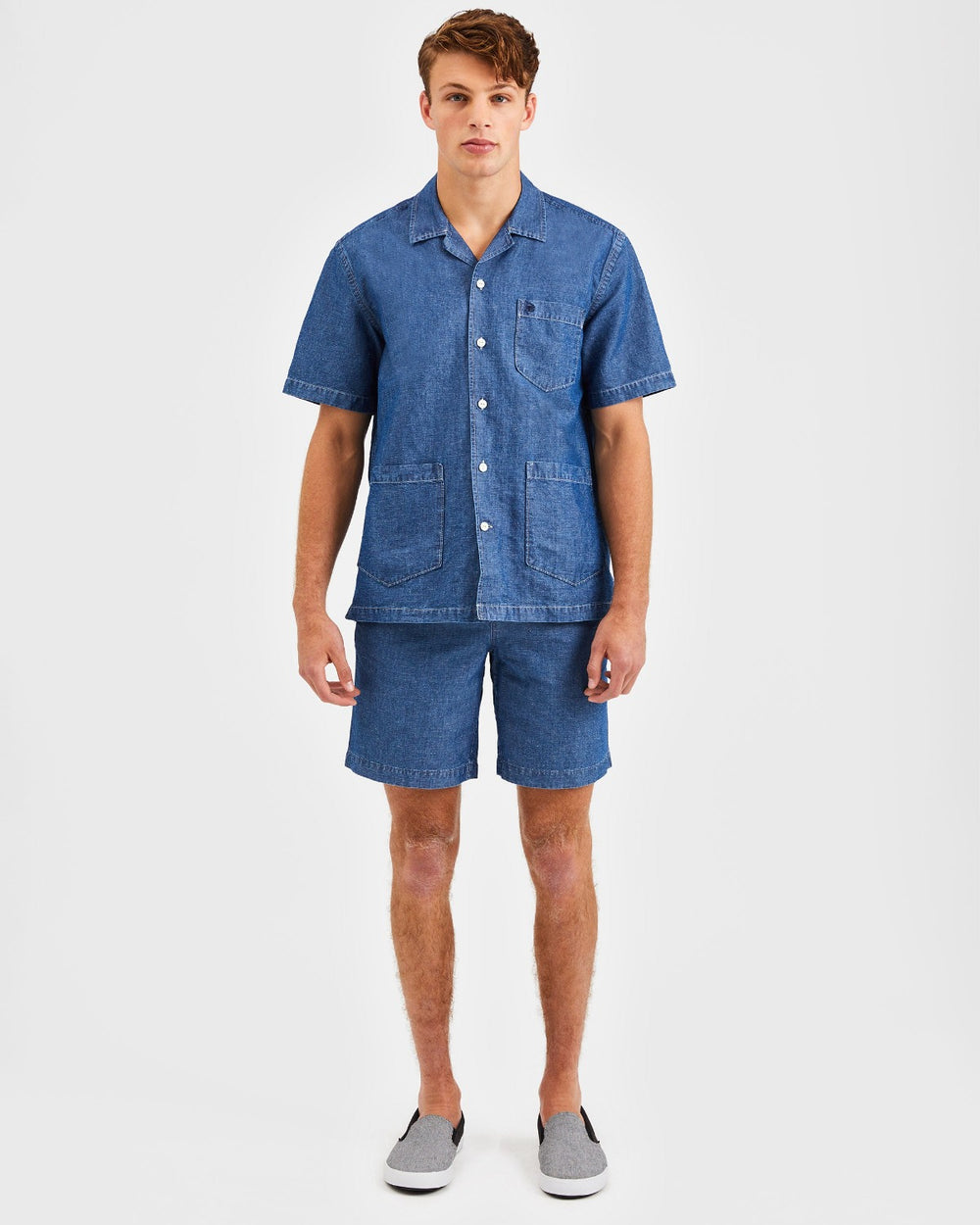 Ben Sherman Hastings Garment Dye Chambray Skjorte Indigo | AORDE1796