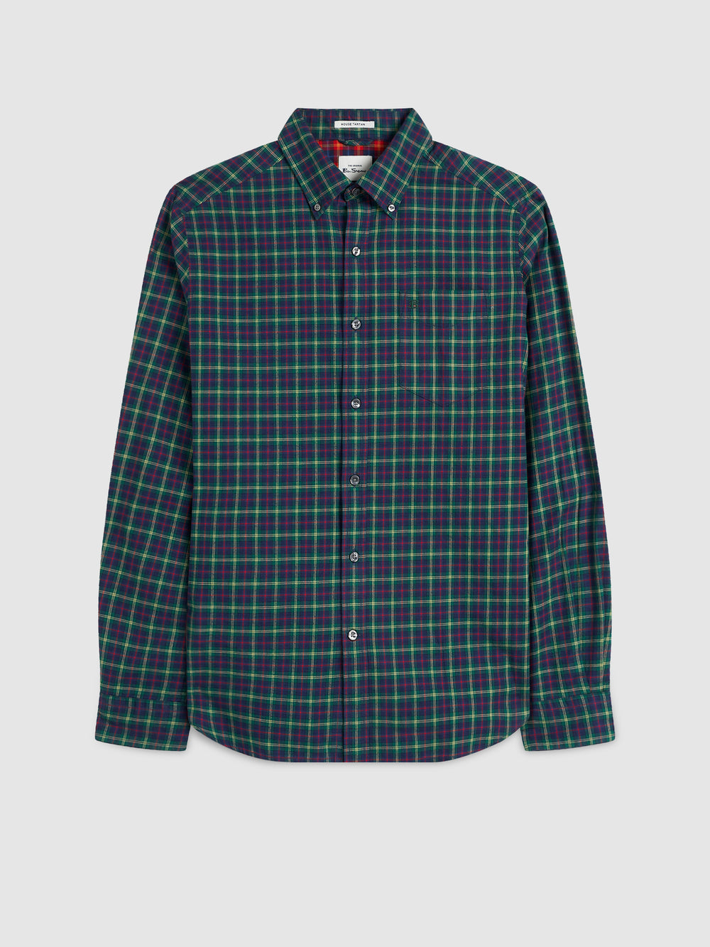 Ben Sherman House Tartan Twill Skjorte Grøn | NKSFA0574