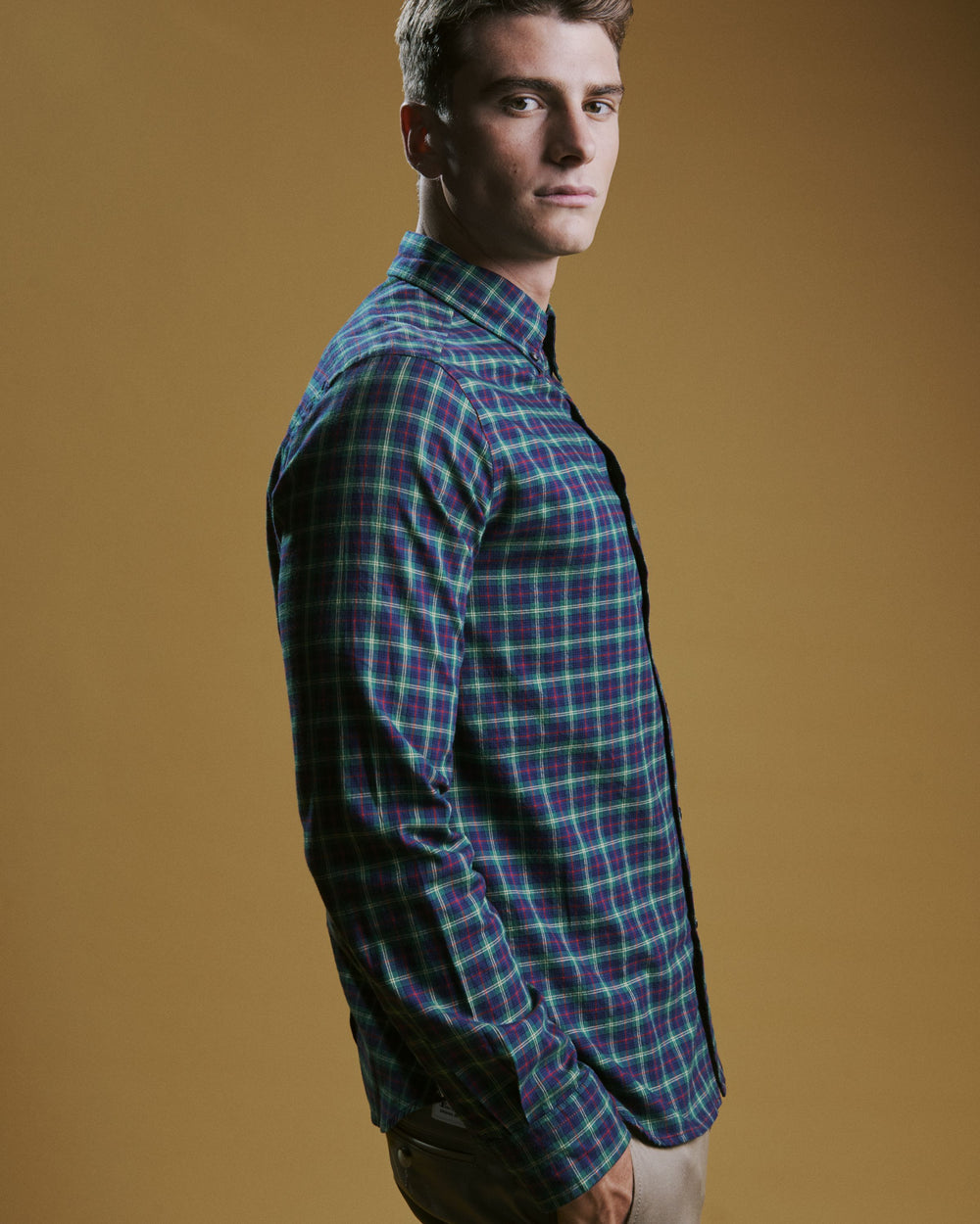 Ben Sherman House Tartan Twill Skjorte Grøn | NKSFA0574