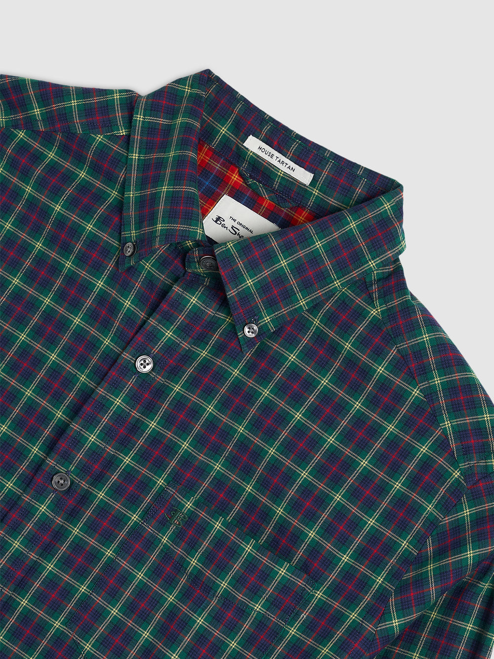 Ben Sherman House Tartan Twill Skjorte Grøn | NKSFA0574