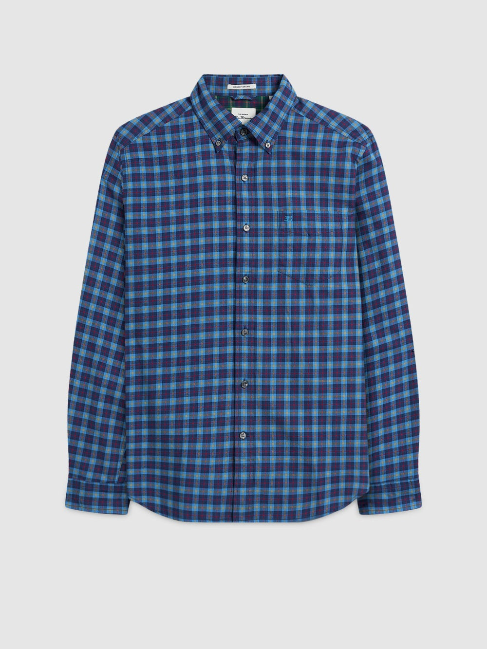 Ben Sherman House Tartan Twill Skjorte Mørkeblå | DSMGL8302