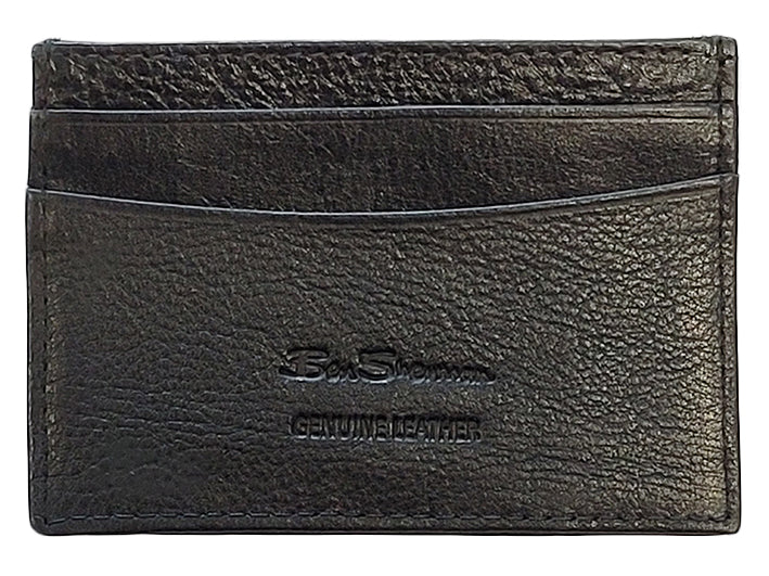 Ben Sherman Koki Leather Card Holder Pung Sort | LKTDA7584