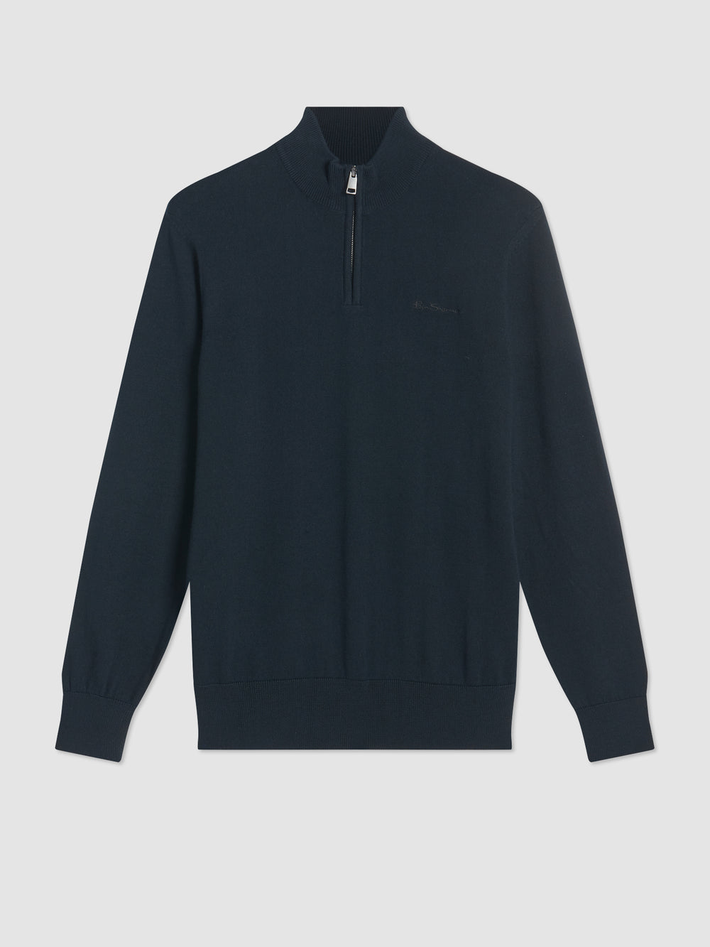 Ben Sherman Merino Half-Zip Strikkevarer Sort | MEVBQ1207