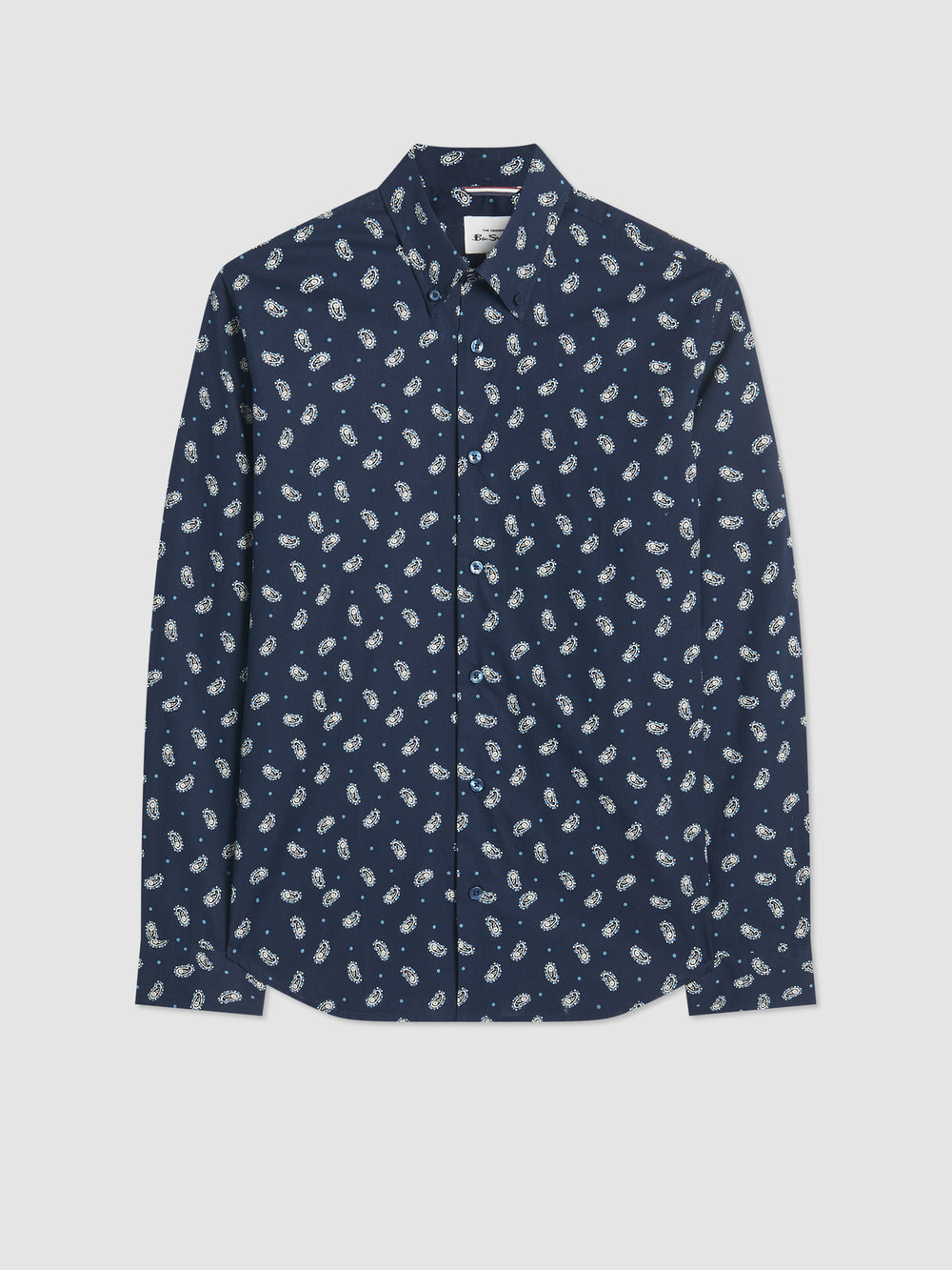 Ben Sherman Micro Paisley Skjorte Mørkeblå | YKAUJ4236