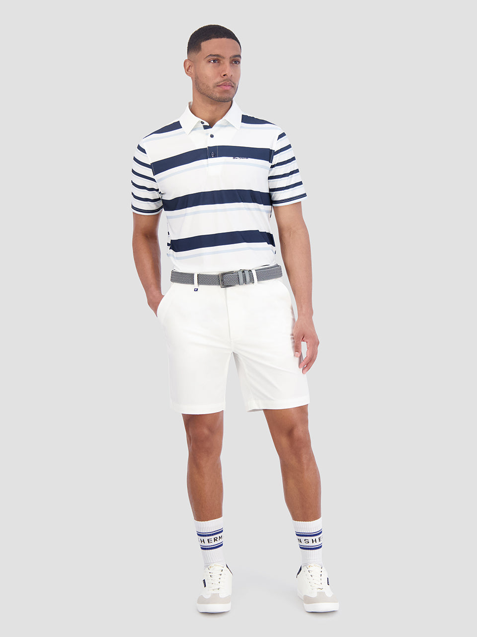 Ben Sherman Mixed Mod Stripes Tech Jersey Sports Fit Poloshirt Blå | ZJHCV4952