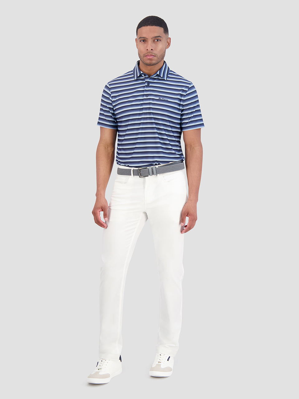 Ben Sherman Multi Stripe Tech Jersey Sports Fit Poloshirt Mørkeblå | AXMDQ1472