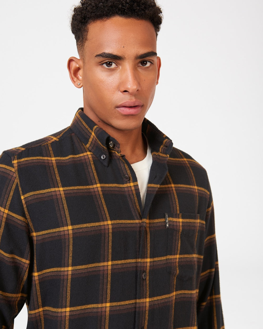 Ben Sherman Oversized Brushed Check Skjorte Sort | KDQPW3708