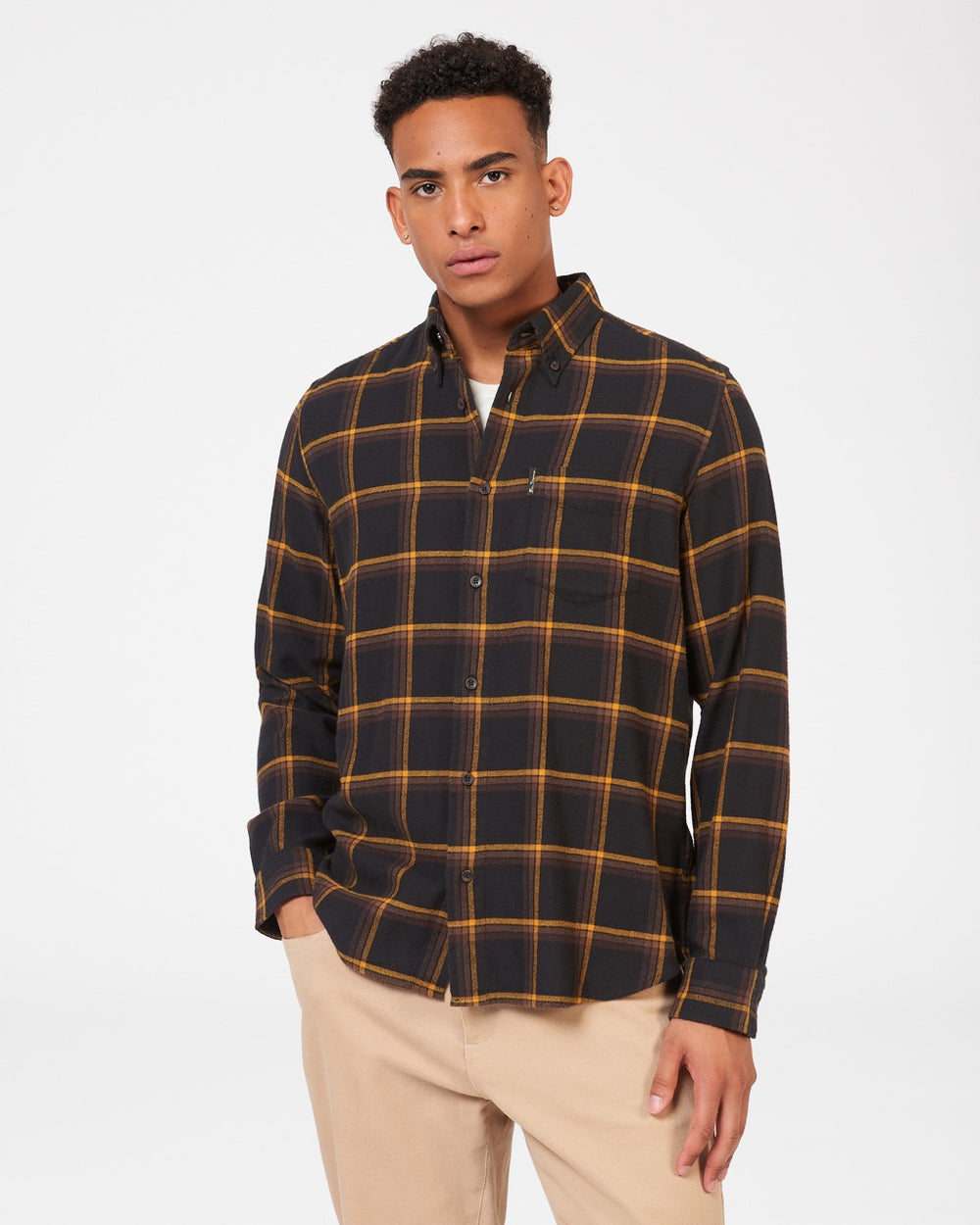 Ben Sherman Oversized Brushed Check Skjorte Sort | KDQPW3708