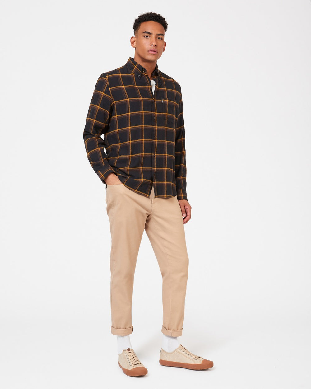 Ben Sherman Oversized Brushed Check Skjorte Sort | KDQPW3708